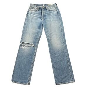 Rag & Bone Women's Size 29 Delavan Holes Straight Leg Jeans Blue Distressed